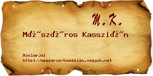 Mészáros Kasszián névjegykártya